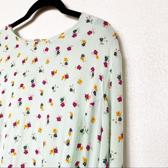 ASOS Fluted Long Sleeve Ruffle Hem Mini Dress Size 14 - Picture 3 of 16